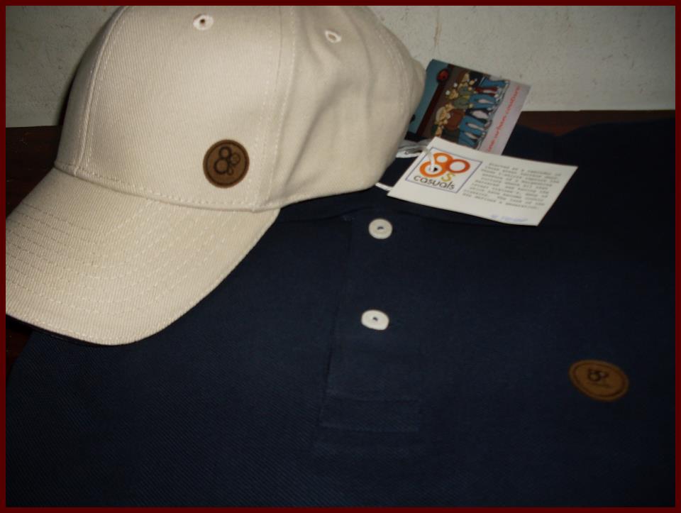 Continental Cap beige & Classic Polo Shirt navy